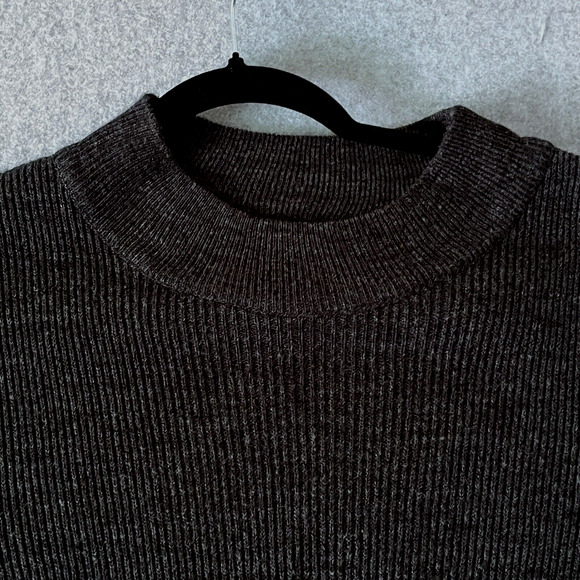 Midi Sweater Dress SZ Med Academia School Girl Retro Pleats Grey College Chic - Picture 2 of 10